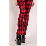 Plaid Pants Women Skinny High Waist Gothic Punk Flare Pants Spring Summer Streetwear Woman Zipper Y2K Long Bottoms Trousers