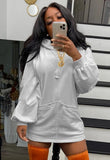 Puff Sleeves Zipper Blank Hooded