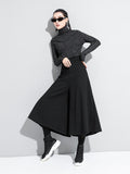High Elastic Waist Black Brief Long Wide Leg Trousers New Loose Fit Pants Women Fashion Tide Spring Autumn 2023