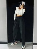 Sweatpants Women Cotton Gray Summer 2022 Oversize Woman Jogging Wide Leg Green Women's Jogger Streetwear Pants
