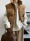 Women's Cotton Padded Vest Short Autumn Winter 2022 Korean Warm Sleeveless Female Vest