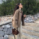 Women's Clothing Explosion ZA Fashion Beads And Short Jacket Wool