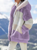 Hot New Autumn And Winter Loose Plush Multi-Color Hooded Coat