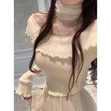 Knitted Sweater Women 2022 Winter Design Y2k Crop Tops Female Korean Fashion Clothing Long Sleeve Slim Sexy Pullover