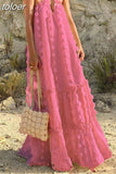 Patchwork Floral Dress For Female Halter Sleeveless Sexy Straight Loose Waist Maxi Dresses Women 2023 Summer