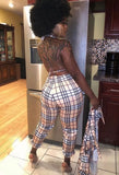 Casaul Check Design Long sleeve Turn down Collar Outer & Bra and Pant