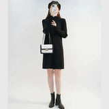 And Winter With Coat Sweater Dress Women Loose Fashion With Medium And Long Bottoming Over The Knee Knit