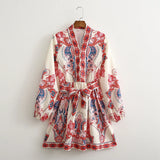 Women's Long-Sleeved Positioning Floral Dress