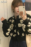Flower Jackets for Women Crop Coat Winter Clothes Woman Ropa Mujer Long Sleeve Jacket Korean Fashion Embroidery
