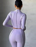 Ribbed Turtleneck Crop Top and Pants 2pc