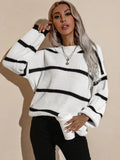 Spring Striped Pullover Loose