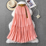 Half-Dress Women's Dress 2025 Summer Small In The Long Leisure High-Rise Display Thin Pendulum Ponve