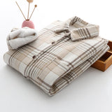 Warm Woolen Coat With Thick Plaid Shirt-Outfit