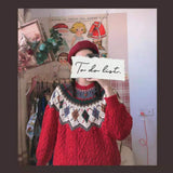 New Year Christmas Women's Sweaters 2021 Red Sweater Women's Autumn Winter Loose Outer Wear Korean Fashion Women Top