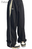 Cargo Pants Women Y2K Vintage Streetwear Wide Leg Sweatpants 2023 Casual Female Baggy Joggers Side Striped