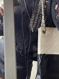 Ripped Hole Distressed Grunge Sweater Black Loose Knitted Jumper Women Chic Fashion Pullovers Long Sleeve Top