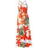 Floral Long Dress Sexy Backless Casual Beach Strap Dress 2021 Clothes Dresses For Women Blue Sundress
