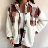 New Collared Leopard Print Plush Stitching Color Warm Long-Sleeved Autumn And Winter Shirt