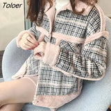 Loose Warm Thickened Lamb Woolen Short Jackets Winter Women Plus Size Outwear Elegant Big Pocket Party Shopping