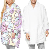Winter Warm TV Pocket Hooded Blankets Adults Bathrobe Sofa Cozy Blanket Hooded Sweatshirt Plush Coral Fleece