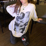 Grunge Oversized Black Women Hoodies Vintage Clothes Hippie Harajuku Goth Anime White Sweatshirts Female Emo 2021