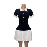 Wind Bumping Collar Short Sleeves Covert Thin 100 Folded Knitted