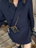 Women Fashion Blazer Waist Notched Collar Loose Long Sleeve Single Breasted Waist Suit Jackets Summer 2023 New