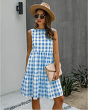 Dresses For Women Summer Casual Loose Ruffled Midi Dress Female Sleeveless Vintage Tank Dress Ladies Vacation