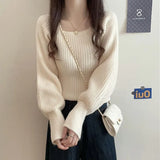 Collared Sweater Women 2025 Autumn And Winter 2025 New Gentle Inside Lazy Design Knitted Bottom