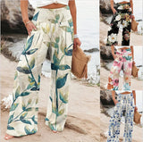 Spring And Summer New Four Seasons Of Leisure Wide Leg Trousers Print Burst Loose Trousers