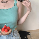 Women Solid Ruffle Leisure Chic Simple Basic Sleeveless Tees All-match Sexy Sweet Womens Tanks Tops Girls Slim Crop