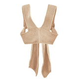 2021 Sleeveless Knitted Crop Sweater Sexy Autumn Summer Fashion Vest Black Casual White Jumper Top Female Pullover