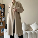 Loose Fit Camel Thick Warm Big Size Long Woolen Coat Parkas New Long Sleeve Women Fashion Tide Autumn Winter 2022