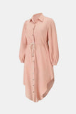 Down Drawstring Waist Midi