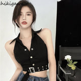 Crop Top Women Clothing Backless Slim Fit Fashion Tanks 2023 Ropa Mujer Harajuku Y2k Tops Korean Summer Harajuku