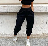 Letter Print High street Sweatpants Women Fashion High Waist Trouser Joggers Pants Drawstring Trousers Harem Pants