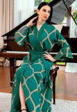 Plaid Print Belted Muslim