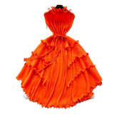 Three-Home Folded Dress Dress Wooden Ear Long Heavy Industry Pressure Folds High-End Exquisite Dress