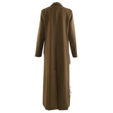 Early Autumn Heavy Industry Tuxedo Splicing Suit Personality Cut Long Coat Female