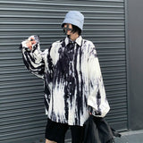 Tie Dye Shirts Long Sleeve Gothic Oversized Blouse Korean Streetwear Harajuku Women Men Fashion Clothes Tops
