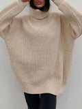 Sweaters Turtleneck Women Autumn Winter Knit Pullover Loose Blue Thick Winter Basic Turtleneck Women Sweaters