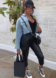 Rainbow Stripes Cropped Denim Jean