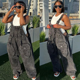 Women's Ins Style Street Big Pocket Wide Leg Pants Loose Hanging