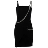 Europe And The United States Show Same Chic Niche Designer Models Generation-Weary Rhinestone Sling Dress Female