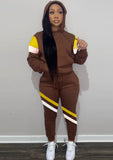 Sportwear Contrast Stripe Long Sleeve Hoodies And Pant Jogger