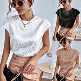 Women's Top 2025 Summer New Leopard-Print Jadar Shirt Casual Blouse Short