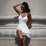 Summer New Hottie Slim Hanging Neck Side Single Buckle Design
