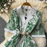 Wind High-End Dress 2025 New French Retro Elegant Lace Embroidery Waist Long Dress