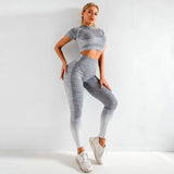 Piece Push Up Set Leggings Shirt Gym Sets Tracksuit Women Workout Gym Clothing Sport Clothes Fitness Suits Women's