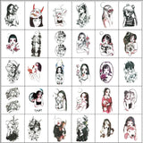Black Girls Waterproof Tattoo Stickers for Women Men Body Art Arm Decals Water Transfer Temporary Tattos Bueaty